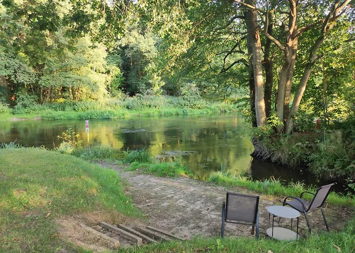 Woodorf Drewnem Uslane - Dom Z Jacuzzi Nad Rzeka Slupia Wsrod Pol I Lasow Z Grillowa, Ogniskiem I Placami Zabaw Dla Dzieci Villa